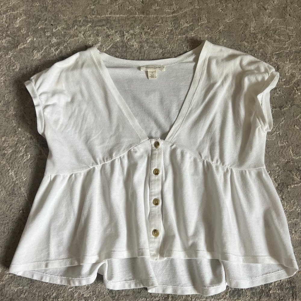 White shirt blouse with buttons